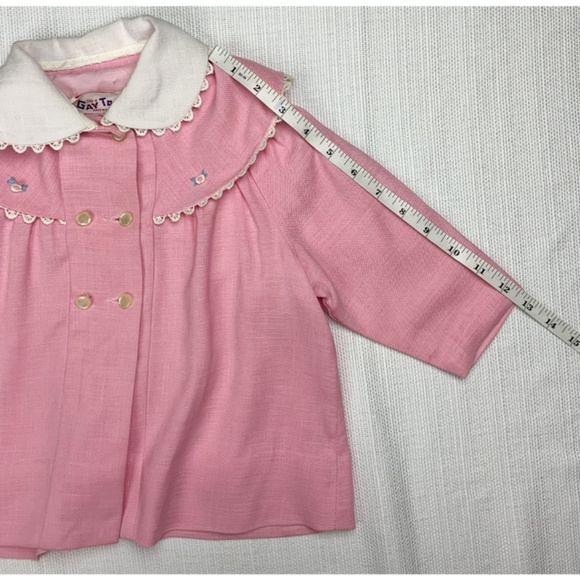 VINTAGE BABY GIRL SUMMER COAT, NO SIZE TAG,   CHECK MEASUREMENTS FOR SIZE - Picture 6 of 6